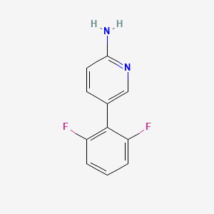 molecular formula C11H8F2N2 B6330016 5-(2,6-Difluorophenyl)pyridin-2-amine, 95% CAS No. 1314986-00-9
