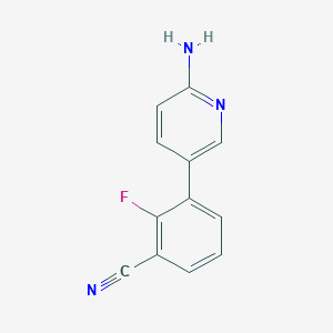 molecular formula C12H8FN3 B6330025 3-(6-Aminopyridin-3-yl)-2-fluorobenzonitrile, 95% CAS No. 1314987-72-8