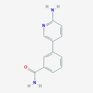 molecular formula C12H11N3O B6330033 3-(6-Aminopyridin-3-yl)benzamide, 95% CAS No. 1258609-66-3