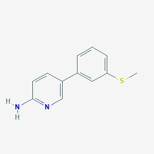 molecular formula C12H12N2S B6330041 5-[3-(Methylsulfanyl)phenyl]pyridin-2-amine, 95% CAS No. 1314987-60-4