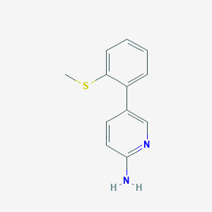 molecular formula C12H12N2S B6330050 5-[2-(Methylsulfanyl)phenyl]pyridin-2-amine, 95% CAS No. 1314987-76-2