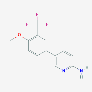 molecular formula C13H11F3N2O B6330079 5-[4-Methoxy-3-(trifluoromethyl)phenyl]pyridin-2-amine, 95% CAS No. 1314985-79-9