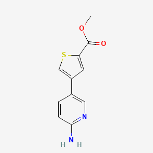 molecular formula C11H10N2O2S B6330091 Methyl 4-(6-aminopyridin-3-yl)thiophene-2-carboxylate, 95% CAS No. 1314987-44-4