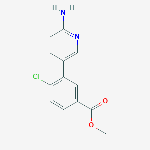 molecular formula C13H11ClN2O2 B6330104 Methyl 3-(6-aminopyridin-3-yl)-4-chlorobenzoate, 95% CAS No. 1314987-49-9