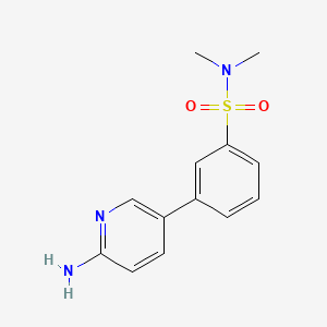 molecular formula C13H15N3O2S B6330116 3-(6-Aminopyridin-3-yl)-N,N-dimethylbenzenesulfonamide, 95% CAS No. 1314987-81-9