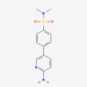molecular formula C13H15N3O2S B6330119 4-(6-Aminopyridin-3-yl)-N,N-dimethylbenzenesulfonamide, 95% CAS No. 1314987-70-6