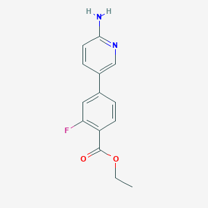 molecular formula C14H13FN2O2 B6330129 Ethyl 4-(6-aminopyridin-3-yl)-2-fluorobenzoate, 95% CAS No. 1314988-23-2