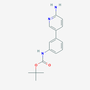 molecular formula C16H19N3O2 B6330171 tert-Butyl N-[3-(6-aminopyridin-3-yl)phenyl]carbamate, 95% CAS No. 1314987-68-2
