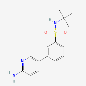 molecular formula C15H19N3O2S B6330186 3-(6-Aminopyridin-3-yl)-N-tert-butylbenzenesulfonamide, 95% CAS No. 1314988-22-1