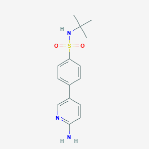 molecular formula C15H19N3O2S B6330191 4-(6-Aminopyridin-3-yl)-N-tert-butylbenzenesulfonamide, 95% CAS No. 1314988-16-3