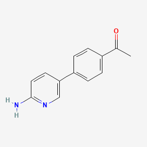 molecular formula C13H12N2O B6330200 1-[4-(6-Aminopyridin-3-yl)phenyl]ethanone, 95% CAS No. 953420-73-0