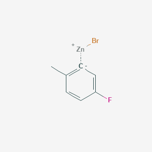 molecular formula C7H6BrFZn B6330208 5-Fluoro-2-methylphenylzinc bromide, 0.5M in THF CAS No. 672325-66-5