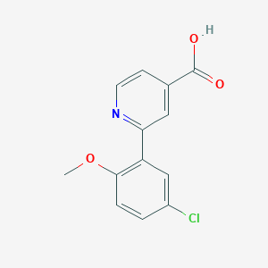 molecular formula C13H10ClNO3 B6330230 2-(5-Chloro-2-methoxyphenyl)isonicotinic acid, 95% CAS No. 376594-24-0
