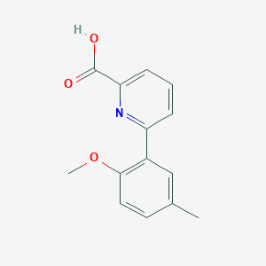 molecular formula C14H13NO3 B6330238 6-(2-Methoxy-5-methylphenyl)picolinic acid, 95% CAS No. 1199244-07-9