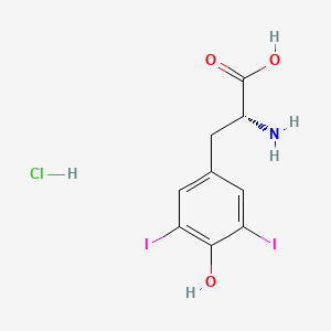 molecular formula C9H10ClI2NO3 B6330243 3,5-Diiodo-D-tyrosine hydrochloride (H-D-Tyr(3,5-diI)-OH.HCl) CAS No. 1366386-79-9