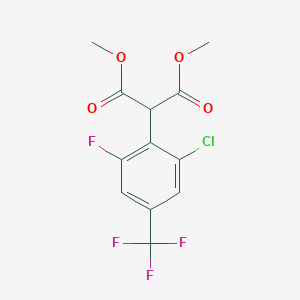 molecular formula C12H9ClF4O4 B6330374 Dimethyl 2-[2-chloro-6-fluoro-4-(trifluoromethyl)phenyl]malonate CAS No. 132992-31-5