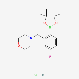molecular formula C17H26BClFNO3 B6330403 4-氟-2-(吗啉甲基)苯硼酸，二缩水甘醇酯盐酸盐；98% CAS No. 2096340-34-8