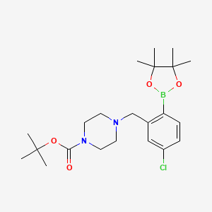 molecular formula C22H34BClN2O4 B6330424 2-(4-BOC-Piperazino)methyl-4-chlorophenylboronic acid, pinacol ester;  97% CAS No. 2096341-22-7