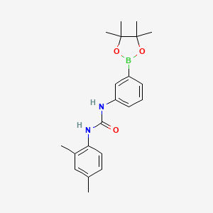 molecular formula C21H27BN2O3 B6330437 1-(2,4-二甲苯基)-3-[3-(四甲基-1,3,2-二氧杂硼环-2-基)苯基]脲；96% CAS No. 2096994-84-0