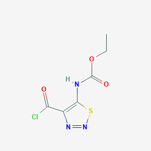 molecular formula C6H6ClN3O3S B6330441 (4-Chlorocarbonyl-[1,2,3]thiadiazol-5-yl)-carbamic acid ethyl ester;  95% CAS No. 68176-63-6