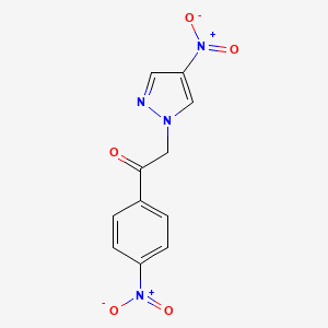 molecular formula C11H8N4O5 B6330473 2-(4-Nitro-1H-pyrazol-1-yl)-1-(4-nitrophenyl)ethan-1-one CAS No. 1240574-41-7