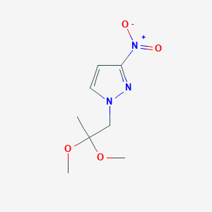 molecular formula C8H13N3O4 B6330488 1-(2,2-Dimethoxypropyl)-3-nitro-1H-pyrazole CAS No. 1240566-63-5