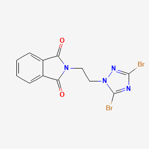 molecular formula C12H8Br2N4O2 B6330498 2-[2-(二溴-1H-1,2,4-三唑-1-基)乙基]-2,3-二氢-1H-异吲哚-1,3-二酮;  95% CAS No. 1240567-39-8