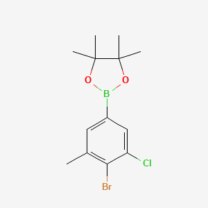 molecular formula C13H17BBrClO2 B6330517 4-Bromo-3-chloro-5-methylphenylboronic acid pinacol ester;  98% CAS No. 2096341-75-0