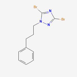molecular formula C11H11Br2N3 B6330608 3,5-Dibromo-1-(3-phenylpropyl)-1H-1,2,4-triazole CAS No. 1240580-01-1