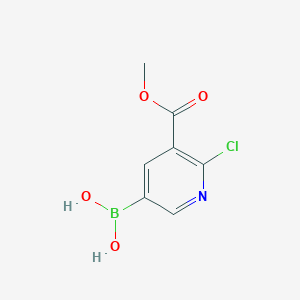 molecular formula C7H7BClNO4 B6330677 2-Chloro-3-(methoxycarbonyl)pyridine-5-boronic acid;  95% CAS No. 2096332-17-9