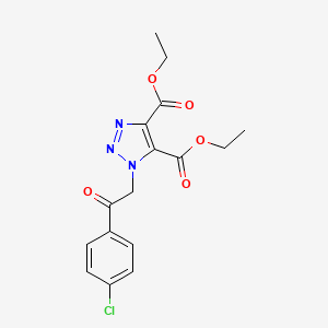 molecular formula C16H16ClN3O5 B6330678 Diethyl 1-[2-(4-chlorophenyl)-2-oxoethyl]-1H-1,2,3-triazole-4,5-dicarboxylate CAS No. 1350929-58-6
