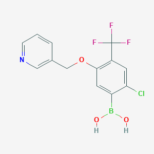 molecular formula C13H10BClF3NO3 B6330739 [2-Chloro-5-(pyridin-3-ylmethoxy)-4-(trifluoromethyl)phenyl]boronic acid;  98% CAS No. 2096333-03-6