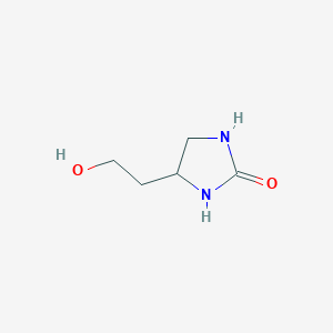 molecular formula C5H10N2O2 B063309 4-(2-Hydroxyethyl)imidazolidin-2-one CAS No. 161663-36-1