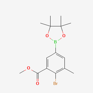 molecular formula C15H20BBrO4 B6331008 4-溴-3-甲基-5-(甲氧羰基)苯硼酸，频哪醇酯；  98% CAS No. 2096341-94-3