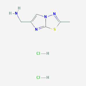 molecular formula C6H10Cl2N4S B6331050 [(2-Methylimidazo[2,1-b][1,3,4]thiadiazol-6-yl)methyl]amine dihydrochloride CAS No. 1332530-92-3