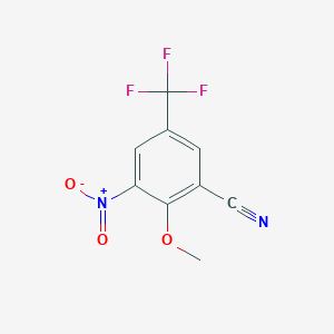molecular formula C9H5F3N2O3 B6331068 2-Methoxy-3-nitro-5-(trifluoromethyl)benzonitrile CAS No. 34636-93-6