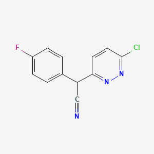 molecular formula C12H7ClFN3 B6331074 2-(6-Chloropyridazin-3-yl)-2-(4-fluorophenyl)acetonitrile CAS No. 209412-04-4