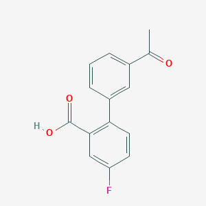 molecular formula C15H11FO3 B6331085 2-(3-Acetylphenyl)-5-fluorobenzoic acid, 95% CAS No. 1261910-05-7