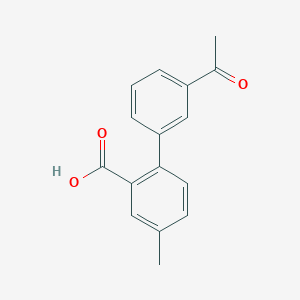 molecular formula C16H14O3 B6331086 2-(3-Acetylphenyl)-5-methylbenzoic acid, 95% CAS No. 1261959-85-6