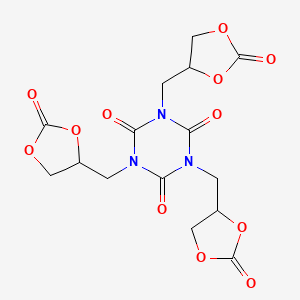 molecular formula C15H15N3O12 B6331092 Tris[(2-oxo-1,3-dioxolan-4-yl)methyl]-1,3,5-triazinane-2,4,6-trione CAS No. 147876-34-4