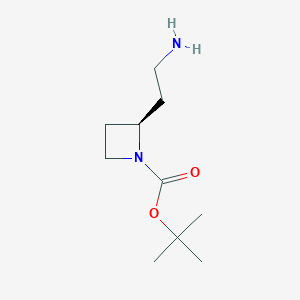 molecular formula C10H20N2O2 B6331163 t-Butyl (R)-2-(2-aminoethyl)azetidine-1-carboxylate CAS No. 2102410-79-5