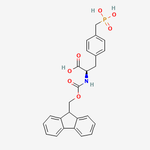 molecular formula C25H24NO7P B6331175 N-alpha-(9-Fluorenylmethyloxycarbonyl)-4-phosphonomethyl-D-phenylalanine (Fmoc-D-Pmp-OH) CAS No. 229180-65-8