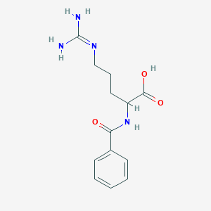 molecular formula C13H18N4O3 B6331273 5-{[Amino(imino)methyl]amino}-2-(benzoylamino)pentanoic acid, 95% (Bz-DL-Arg-OH) CAS No. 6453-58-3
