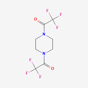 molecular formula C8H8F6N2O2 B6331294 1,1'-(Piperazine-1,4-diyl)bis(2,2,2-trifluoroethanone) CAS No. 6345-81-9
