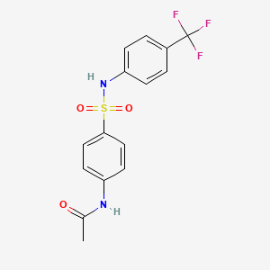 molecular formula C15H13F3N2O3S B6331326 4'-[4-(Trifluoromethyl)phenylsulfamoyl]acetanilide;  97% CAS No. 433-00-1