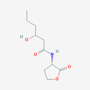 molecular formula C10H17NO4 B6331335 3-Hydroxy-hexanoyl-L-homoserine lactone, min. 98% (3-OH-C6-L-Hsl) CAS No. 192883-16-2