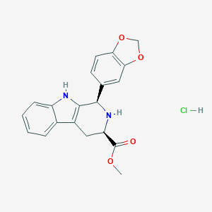 molecular formula C20H19ClN2O4 B063314 (1R,3R)-Methyl 1-(benzo[D][1,3]dioxol-5-YL)-2,3,4,9-tetrahydro-1H-pyrido[3,4-B]indole-3-carboxylate hydrochloride CAS No. 171752-68-4