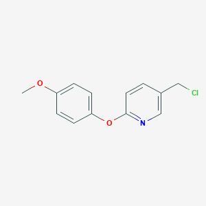 molecular formula C13H12ClNO2 B6331412 5-Chloromethyl-2-(4-methoxy-phenoxy)-pyridine, 95% CAS No. 1305773-85-6