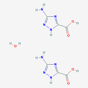 molecular formula C6H10N8O5 B6331432 3-Amino-1,2,4-triazole-5-carboxylicacid hemihydrate;  98% CAS No. 206658-93-7