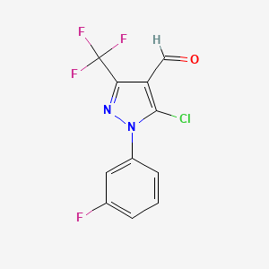 molecular formula C11H5ClF4N2O B6331617 5-Chloro-1-(3-fluorophenyl)-3-(trifluoromethyl)-1H-pyrazole-4-carbaldehyde, 95% CAS No. 1282745-74-7